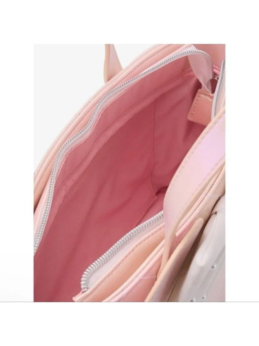 Loungefly Minnie Mouse Pink Pearl Mini Irridescent Crossbody Satchel NEW CREASE - Picture 4 of 6